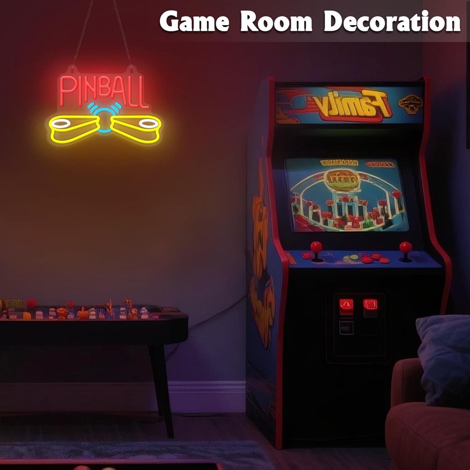 Pinball Neon Sign Arcade USB P - Arcade Games & Vending Llc Photos 评论和价格