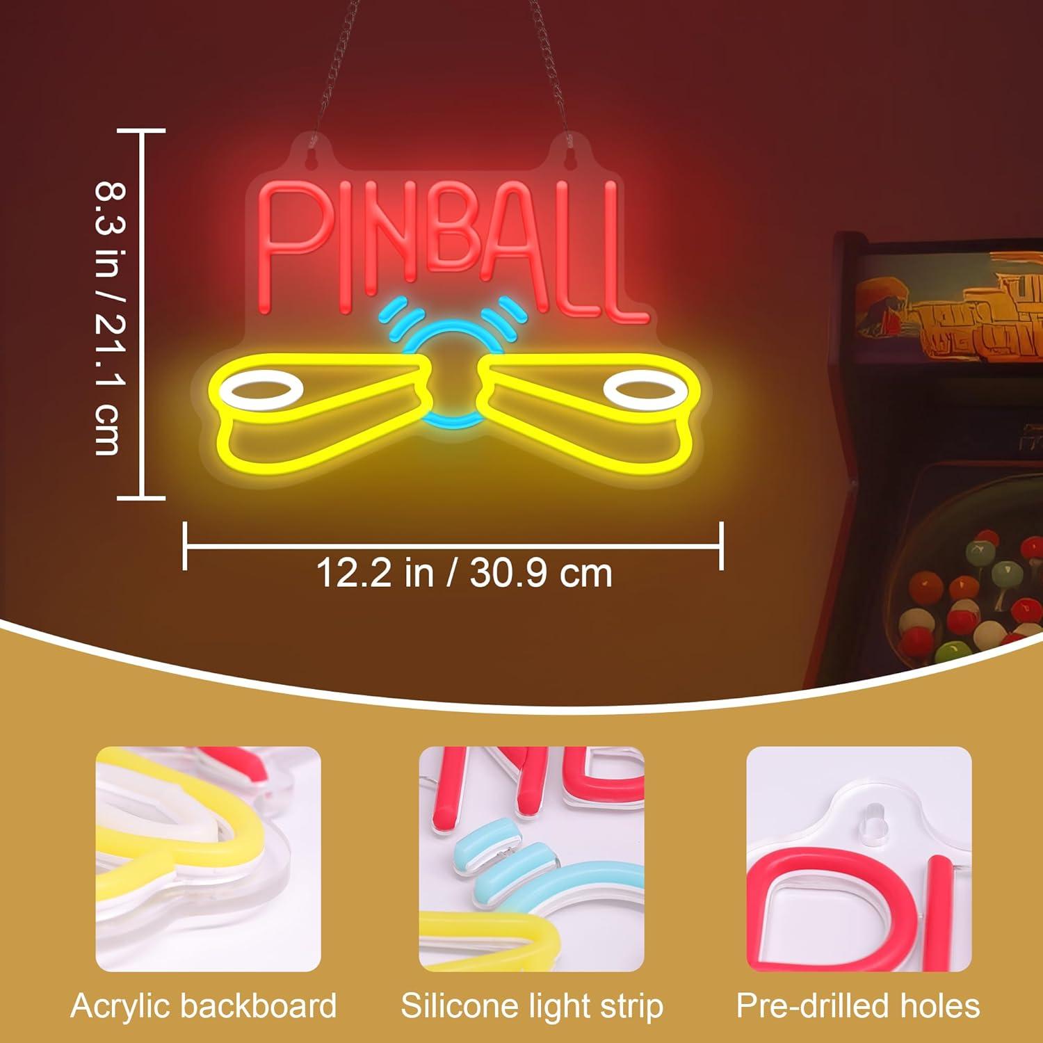 Pinball Neon Sign Arcade USB P - Arcade Games & Vending Llc Photos 评论和价格